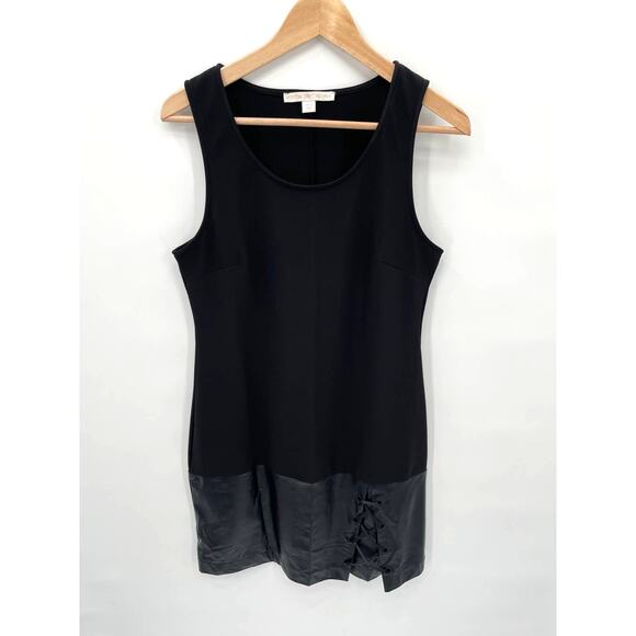Boston Proper Dresses & Skirts - BOSTON PROPER Black Sleeveless Dress with Faux Leather Tie Detail // S